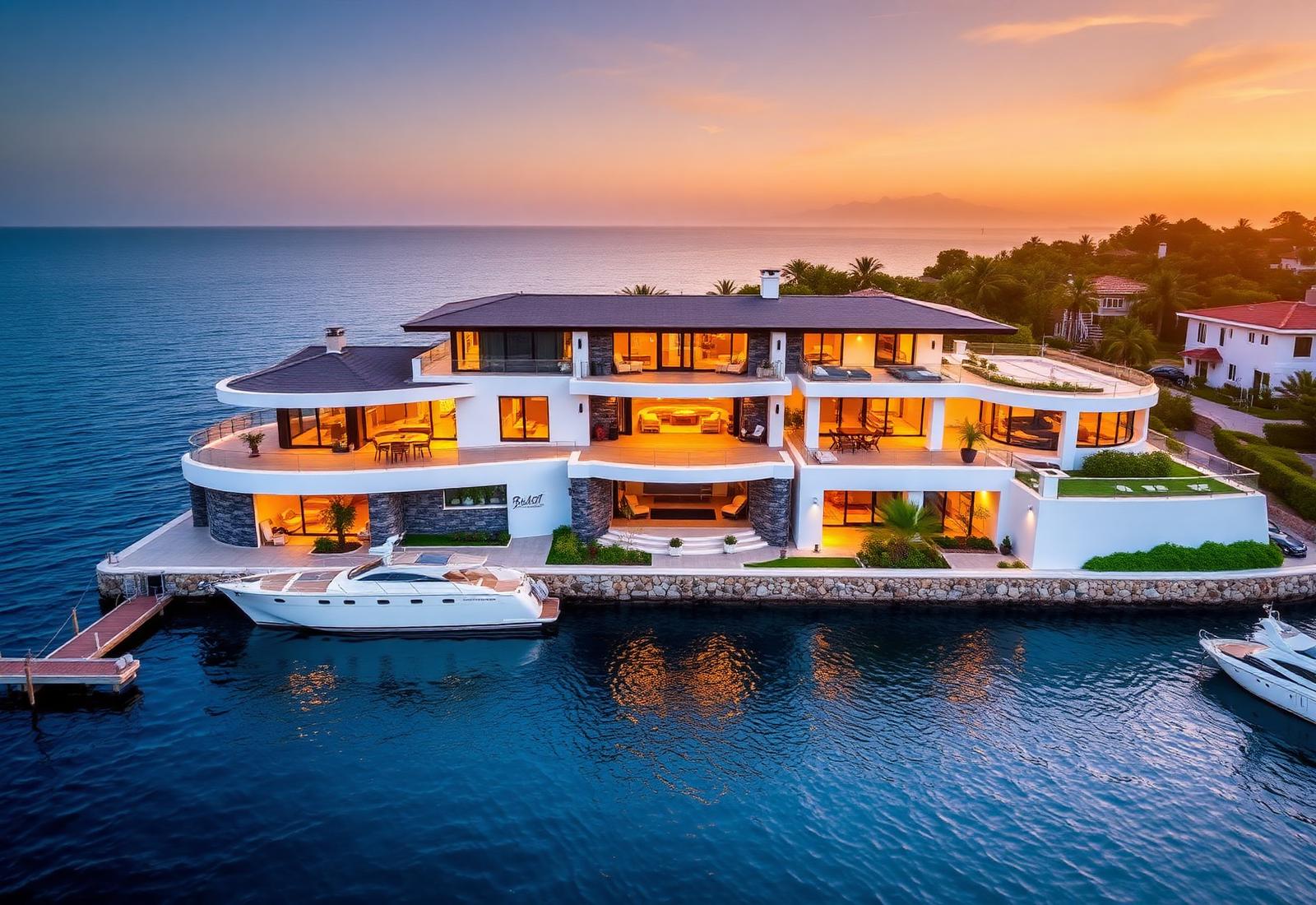 Waterfront mansion